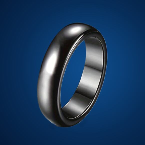 Hematite Stone Magnetic Ring Band Size 6 - Picture 1 of 3